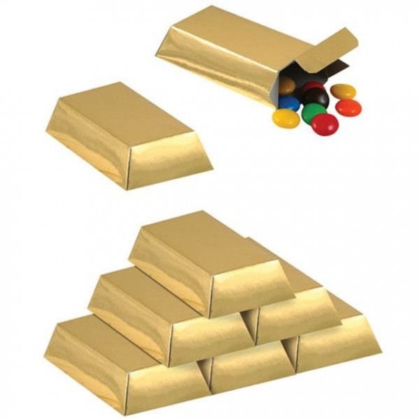 12 Goldbarren Mitgebselschachteln 8 x 4cm