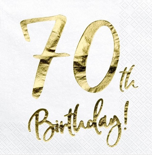 20 Glossy 70th Birthday Servietten 33cm