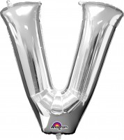 Folienballon Buchstabe V silber 81cm