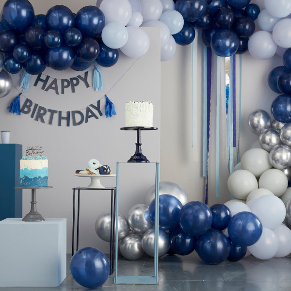 16 Blaue Happy Birthday Eco Servietten 3