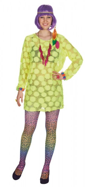 Neon Gelbes Netzkleid Für Damen