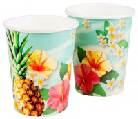 10 Bunte Hawaii Pappbecher