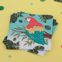 16 Caribbean Vibes Papagei Servietten 33cm