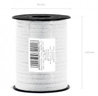 225m Glitzer Geschenkband in Silber