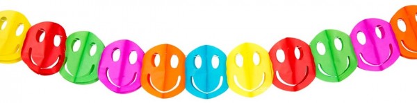 Girlande bunte lachende Smilies 2m
