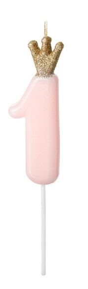 Birthday Queen Zahl 1 Tortenkerze 9,5cm