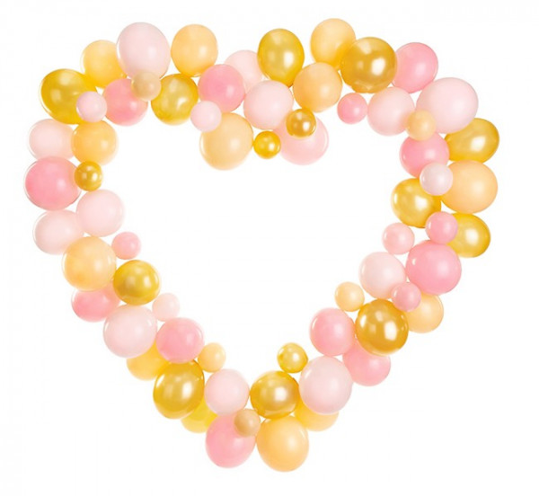 Rosige Liebe Herz Ballongirlande 1,66 x 1,6m