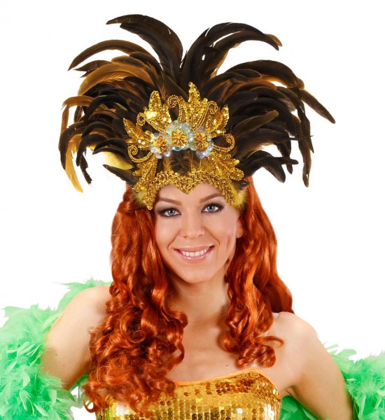 Edler Aurelaia Feder Kopfschmuck In Gold 3