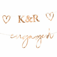 Roségoldene Verlobungsgirlande personalisierbar