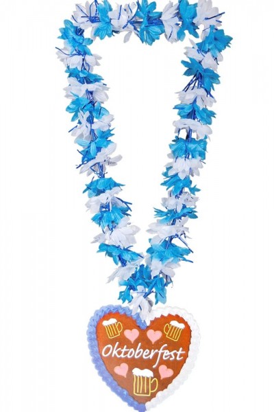 Oktoberfest Hawaiikette mit Lebkuchenherz