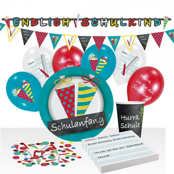 Endlich Schule Partyset 45-teilig