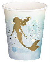 Vorschau: 10 Pappbecher goldene Meerjungfrau