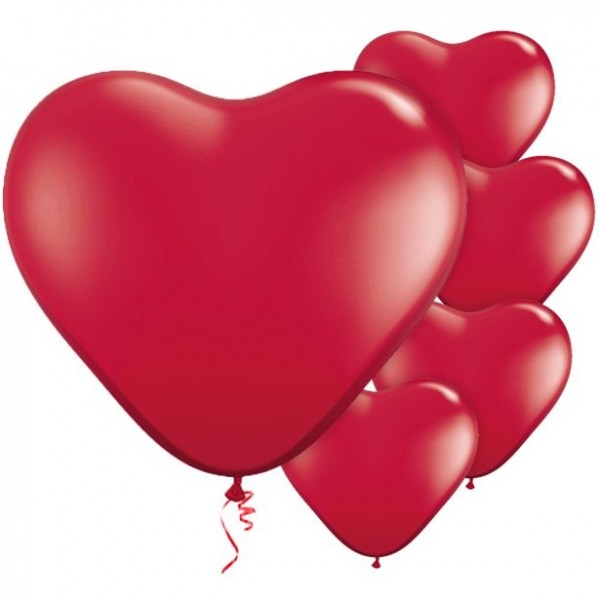 100 Rote Herzballons Seduction 28cm