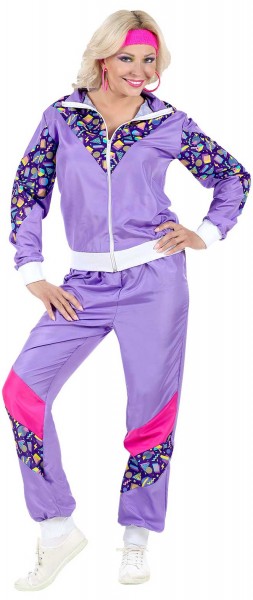 Fresher 80er Jahre Jogginganzug lila für Damen 6