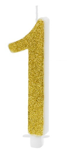Glossy Birthday Zahl 1 Tortenkerze 10cm