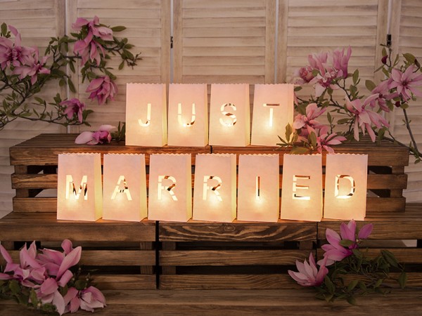 11 Just Married Windlichter 11,5 x 19cm
