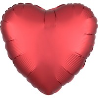Edler Satin Herzballon rot 43cm