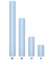 Vorschau: Tüll Stoff Luna pastellblau 9m x 50cm