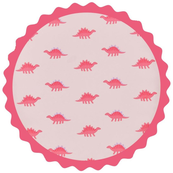 8 Pink Dino Party Eco Pappteller 25cm 2
