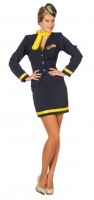 Sexy Stewardess Damenkostüm Blau