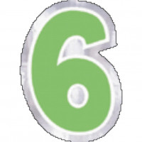 48 Ballonsticker Zahl 6