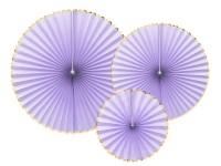 3 Candy Party Papierrosetten lavendel