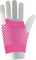 Kurze Netzhandschuhe Neon Pink