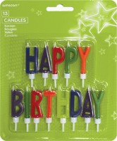 Bunter Happy Birthday Schriftzug Tortenkerze Time To Celebrate 13 Stück
