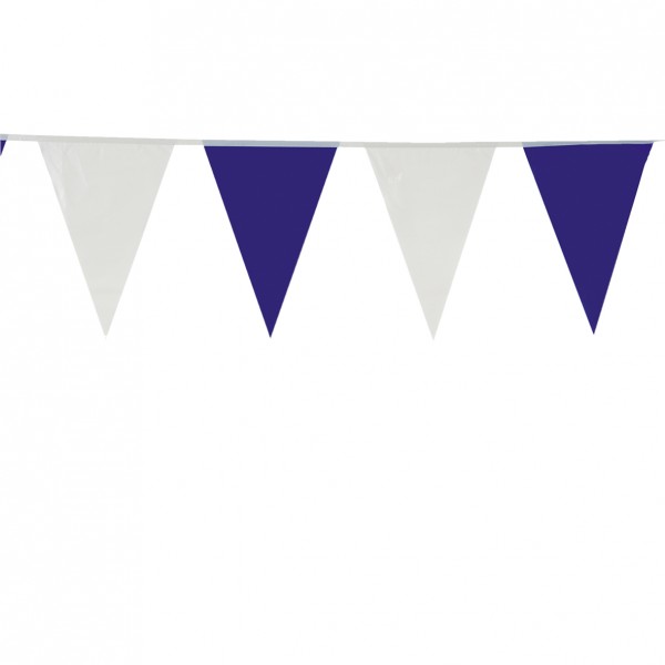 Kunststoff Wimpelkette Matilda Blau-Weiß 10m