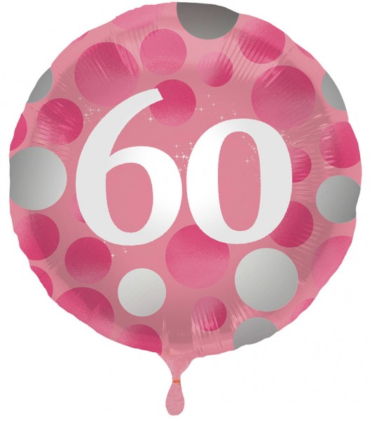 60. Geburtstag Glossy Pink Folienballon 45cm