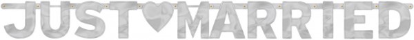 Just Married Girlande Silber Metallic Mit Herz 167 x 16 cm