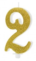Glossy Birthday Zahl 2 Tortenkerze 10cm