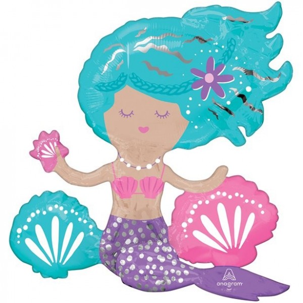 Meerjungfrau Folienballon Nixie 45 x 43cm