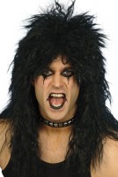 Schwarze Rockstar Perücke