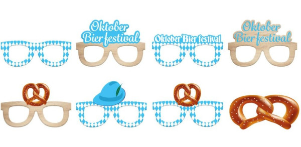 8 Oktoberfest roliga glasögon av papper