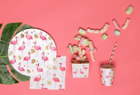 Vorschau: 10 Party Flamingo Pappbecher 210ml
