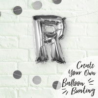 Silberner R Buchstaben Folienballon 40cm