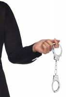 Silberne Handschellen mit Schlüssel