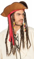 Premium Piratenhut Mit Dreadlocks