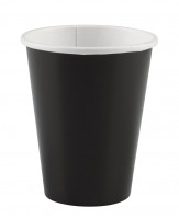 8 Party Buffet Pappbecher Schwarz 266ml
