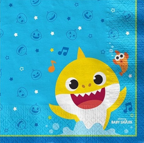 16 Baby Shark Servietten 33cm