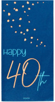 10 Elegant Blue 40th Birthday Servietten 33cm