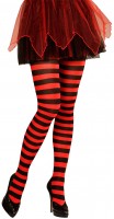 Schwarz-Rot Geringelte Strumpfhose