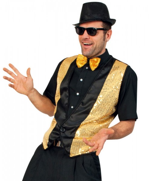 Paillettenweste In Gold Für Herren