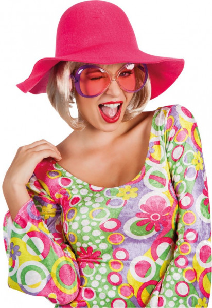 70er Jahre Schlapphut Pink