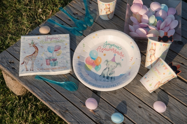 20 Zookinder Anniversaire Servietten 33cm 2