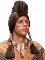 Vorschau: Indianer Häuptling Perücke Mit Irokese