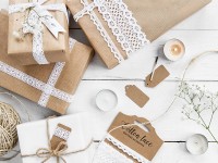 Vorschau: 3 Spitzen-Geschenkbänder weiß 1,5m