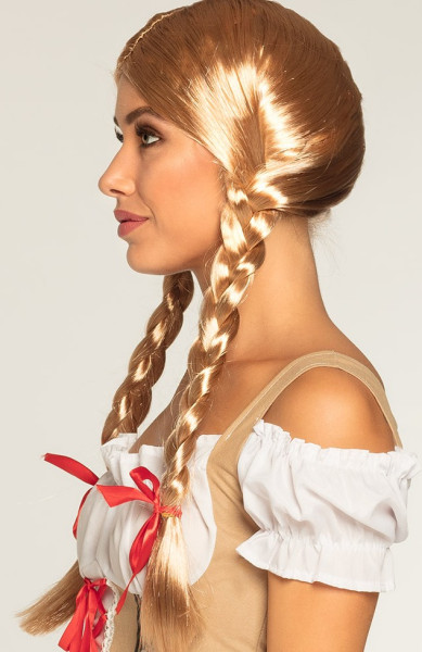 Bayrische Liesl Damenperücke blond mit Schleifen 3