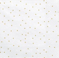 20 weiße Golden Dots Servietten 33cm
